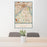 24x36 West St. Paul Minnesota Map Print Portrait Orientation in Woodblock Style Behind 2 Chairs Table and Potted Plant