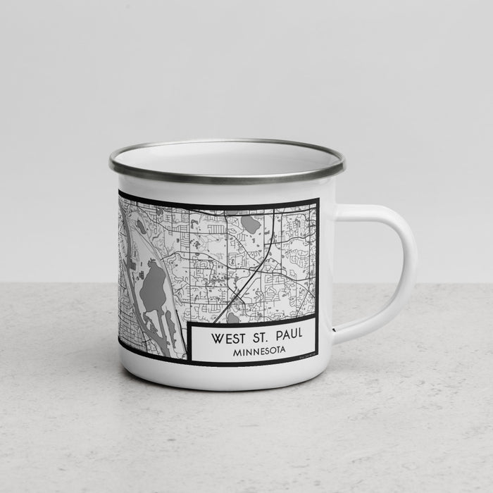 Right View Custom West St. Paul Minnesota Map Enamel Mug in Classic