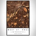 West St. Paul Minnesota Map Print Portrait Orientation in Ember Style With Shaded Background