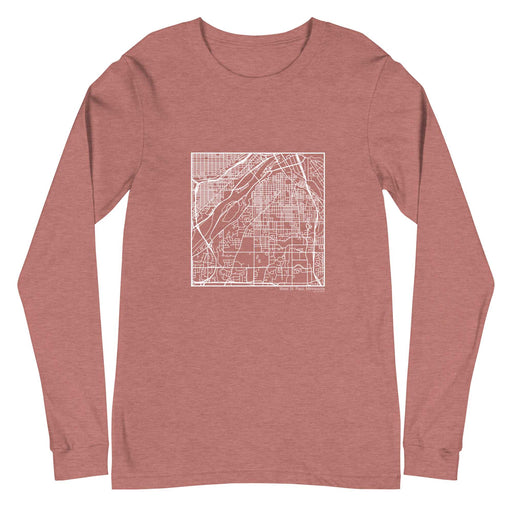 West St. Paul Minnesota  Map Unisex Long-Sleeve T-shirt with City inscription in Heather Mauve