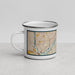 Left View Custom West St. Paul Minnesota Map Enamel Mug in Woodblock