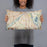 Person holding 20x12 Custom West St. Paul Minnesota Map Throw Pillow in Woodblock