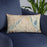 Custom West St. Paul Minnesota Map Throw Pillow in Woodblock on Blue Colored Chair