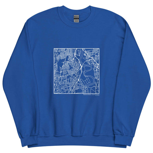 Wethersfield Connecticut  Map Unisex Crewneck Sweater with City inscription in Royal Blue