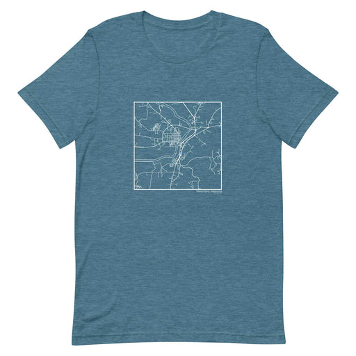 Wetumpka Alabama  Map Unisex T-Shirt with City inscription in Heather Teal