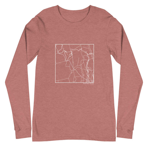 Weybridge Vermont  Map Unisex Long-Sleeve T-shirt with City inscription in Heather Mauve