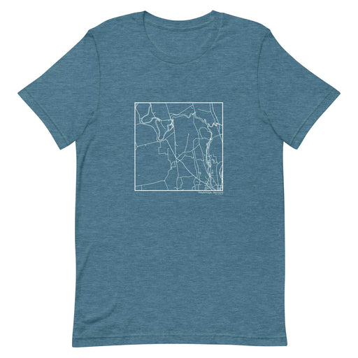 Weybridge Vermont  Map Unisex T-Shirt with City inscription in Heather Teal