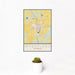 12x18 Wheatland Wyoming Map Print Portrait Orientation in Woodblock Style With Small Cactus Plant in White Planter