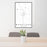 24x36 Wheatland Wyoming Map Print Portrait Orientation in Classic Style Behind 2 Chairs Table and Potted Plant