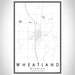 Wheatland Wyoming Map Print Portrait Orientation in Classic Style With Shaded Background