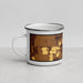 Left View Custom Wheatland Wyoming Map Enamel Mug in Ember