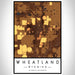 Wheatland Wyoming Map Print Portrait Orientation in Ember Style With Shaded Background