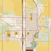 Wheatland Wyoming Map Print in Woodblock Style Zoomed In Close Up Showing Details