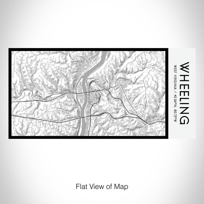 Rendered View of Wheeling West Virginia Map on 17oz Stainless Steel Insulated Bottle with printed classic style map