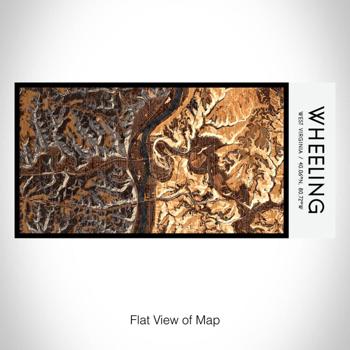 Rendered View of Wheeling West Virginia Map on 17oz Stainless Steel Insulated Bottle with printed ember style map
