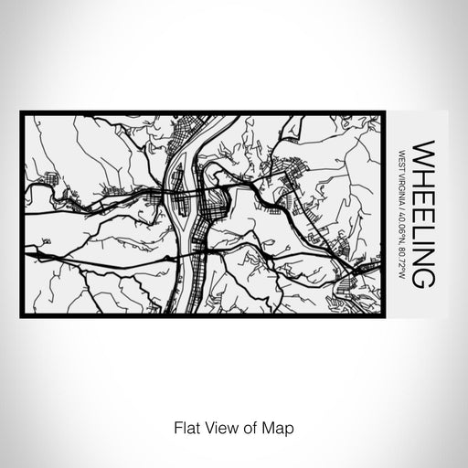 Rendered View of Wheeling West Virginia Map on 17oz Stainless Steel Insulated Cola Bottle in Stainless in Matte White