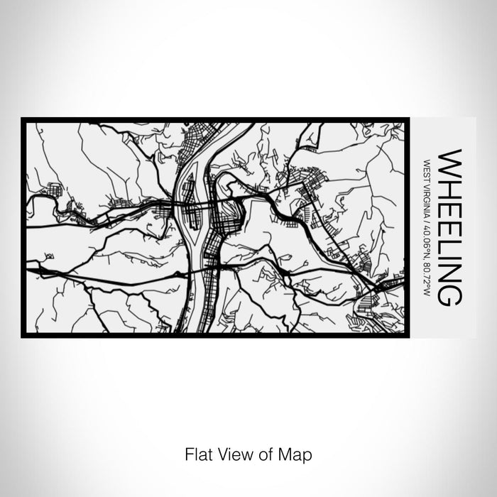 Rendered View of Wheeling West Virginia Map on 17oz Stainless Steel Insulated Cola Bottle in Stainless in Matte White