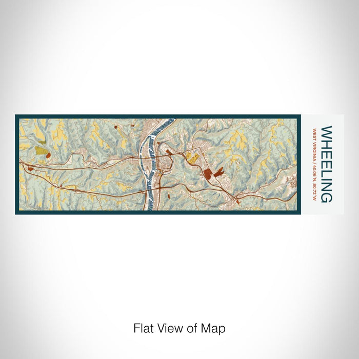 Rendered View of Wheeling West Virginia Map on 10oz Stainless Steel Insulated Cup in Woodblock with Sliding Lid