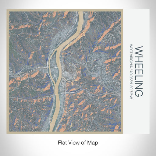 Rendered View of Wheeling West Virginia Map on 17oz Stainless Steel Insulated Tumbler in Afternoon Map Style