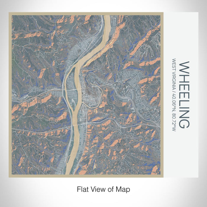 Rendered View of Wheeling West Virginia Map on 17oz Stainless Steel Insulated Tumbler in Afternoon Map Style