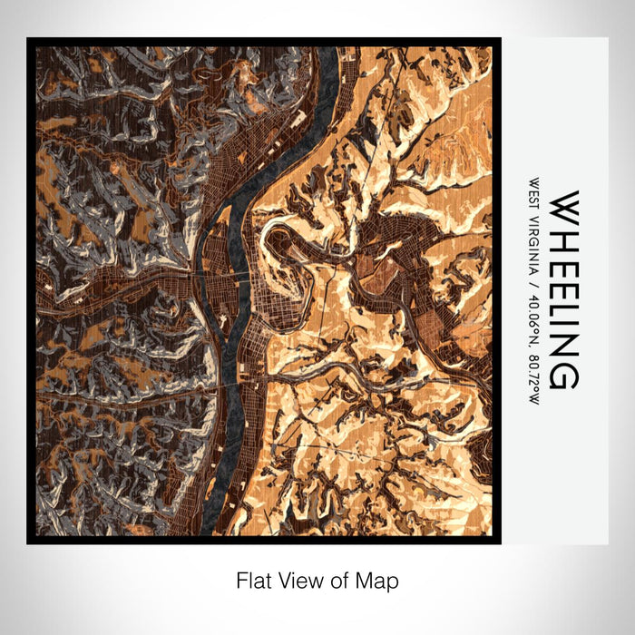 Rendered View of Wheeling West Virginia Map on 17oz Stainless Steel Insulated Tumbler in Ember Map Style