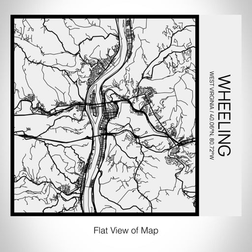 Rendered View of Wheeling West Virginia Map on 17oz Stainless Steel Insulated Tumbler in Matte White with Tactile Lines