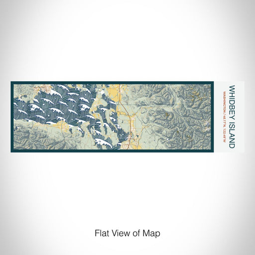 Rendered View of Whidbey Island Washington Map on 10oz Stainless Steel Insulated Cup in Woodblock with Sliding Lid