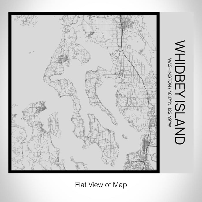 Rendered View of Whidbey Island Washington Map on 17oz Stainless Steel Insulated Tumbler in Tactile Lines with Succulent in Background