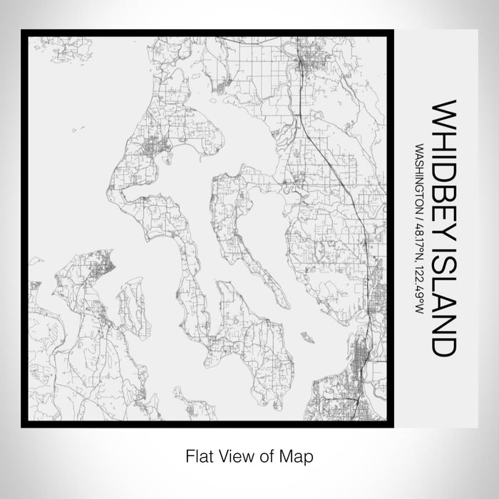 Rendered View of Whidbey Island Washington Map on 17oz Stainless Steel Insulated Tumbler in Matte White with Tactile Lines