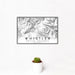 12x18 Whistler British Columbia Map Print Landscape Orientation in Classic Style With Small Cactus Plant in White Planter