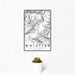 12x18 Whistler British Columbia Map Print Portrait Orientation in Classic Style With Small Cactus Plant in White Planter