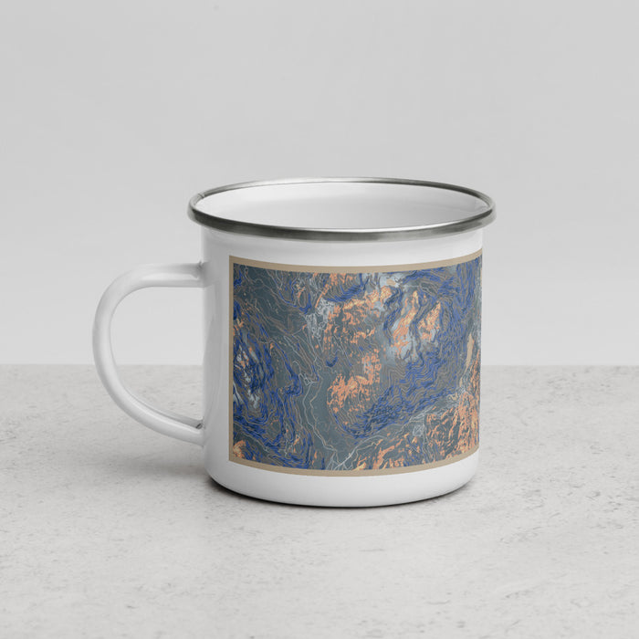 Left View Custom Whistler British Columbia Map Enamel Mug in Afternoon