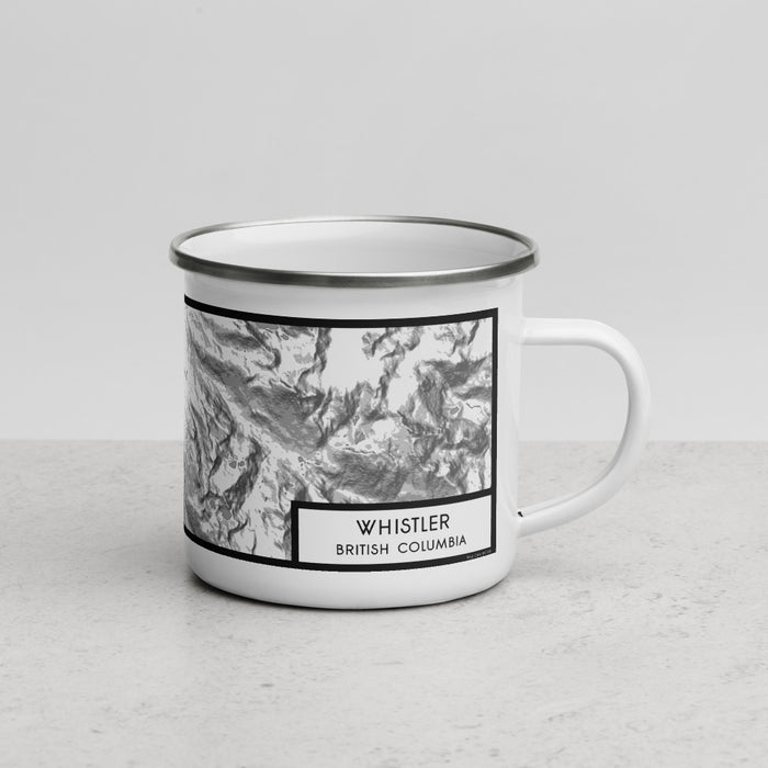 Right View Custom Whistler British Columbia Map Enamel Mug in Classic