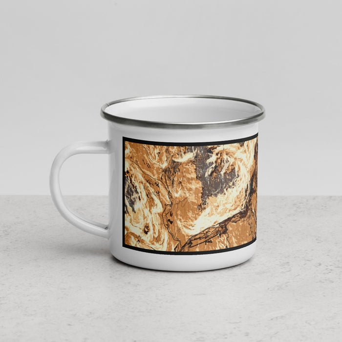 Left View Custom Whistler British Columbia Map Enamel Mug in Ember