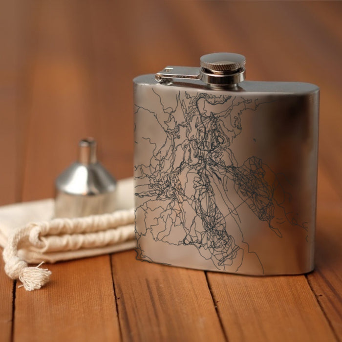 Whistler British Columbia Custom Engraved City Map Inscription Coordinates on 6oz Stainless Steel Flask