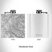 Rendered View of Whistler British Columbia Map Engraving on 6oz Stainless Steel Flask in White