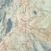 Whistler British Columbia Map Print in Woodblock Style Zoomed In Close Up Showing Details