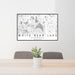 24x36 White Bear Lake Minnesota Map Print Lanscape Orientation in Classic Style Behind 2 Chairs Table and Potted Plant