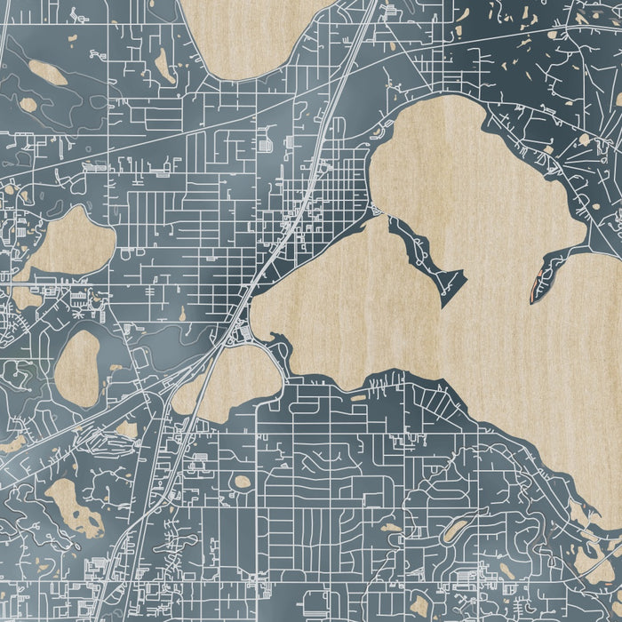 White Bear Lake Minnesota Map Print in Afternoon Style Zoomed In Close Up Showing Details