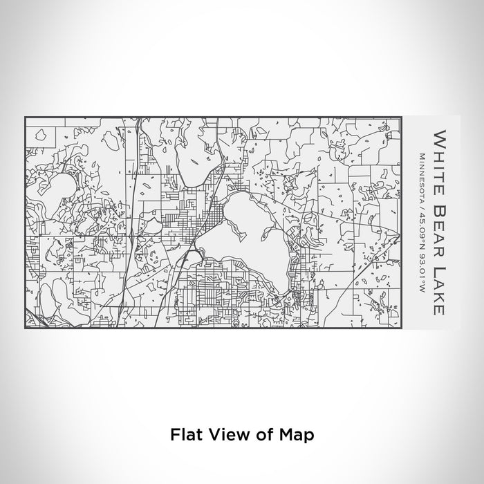 Rendered View of White Bear Lake Minnesota Map Engraving on 17oz Stainless Steel Insulated Cola Bottle in White