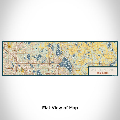 Flat View of Map Custom White Bear Lake Minnesota Map Enamel Mug in Woodblock