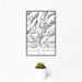 12x18 Whitefish Mountain Montana Map Print Portrait Orientation in Classic Style With Small Cactus Plant in White Planter