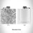 Rendered View of Whitefish Mountain Montana Map Engraving on 6oz Stainless Steel Flask in White