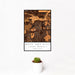 12x18 White Lake Hills Fort Worth Map Print Portrait Orientation in Ember Style With Small Cactus Plant in White Planter