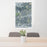 24x36 White Lake Hills Fort Worth Map Print Portrait Orientation in Afternoon Style Behind 2 Chairs Table and Potted Plant