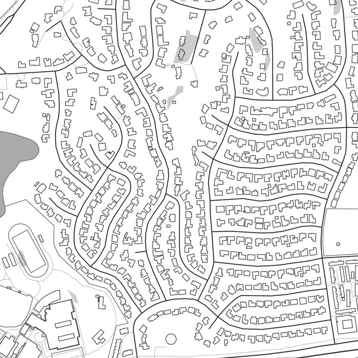 White Lake Hills Fort Worth Map Print in Classic Style Zoomed In Close Up Showing Details
