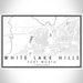 White Lake Hills Fort Worth Map Print Landscape Orientation in Classic Style With Shaded Background