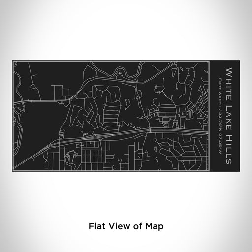 Rendered View of White Lake Hills Fort Worth Map Engraving on 17oz Stainless Steel Insulated Cola Bottle in Black