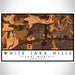 White Lake Hills Fort Worth Map Print Landscape Orientation in Ember Style With Shaded Background