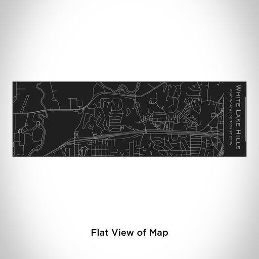 Rendered View of White Lake Hills Fort Worth Map Engraving on 10oz Stainless Steel Insulated Cup with Sliding Lid in Black